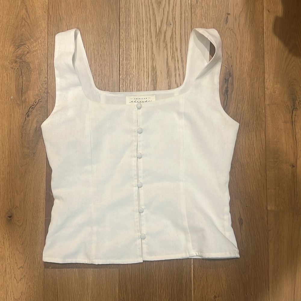 American Threads linen top